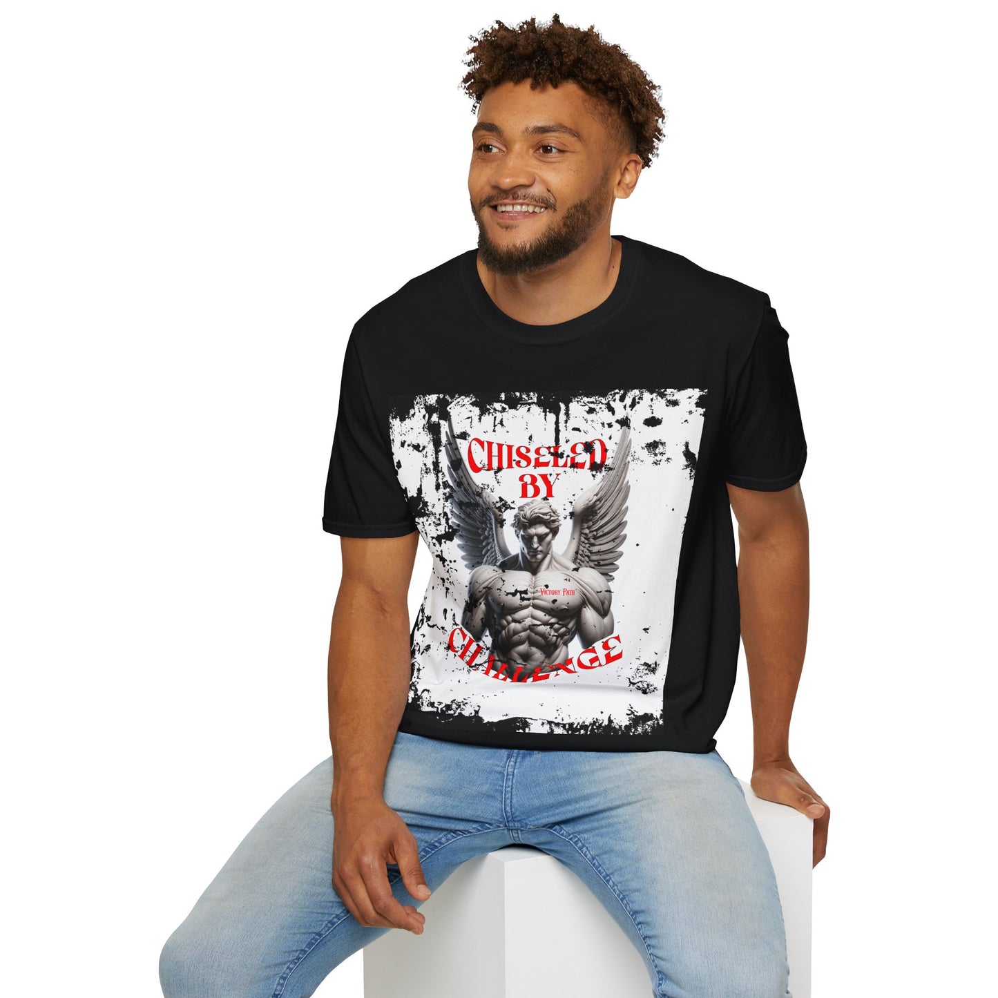 "Chiseled by Challenge" – Strength & Resilience Motivational T-Shirt