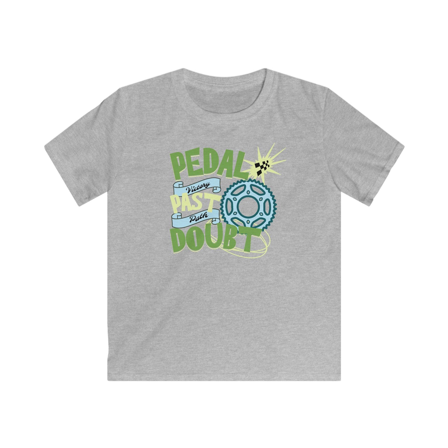 Kids Motivational T-Shirt – Pedal Past Doubt