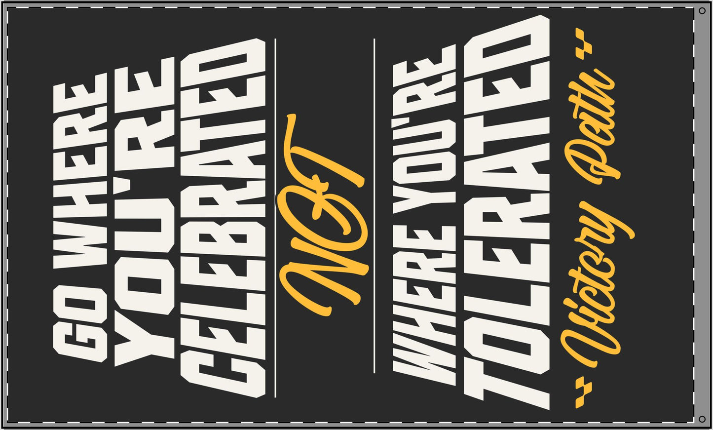 “Go Where You’re Celebrated” Flag – Mindset Wall Banner 36"X60" Large