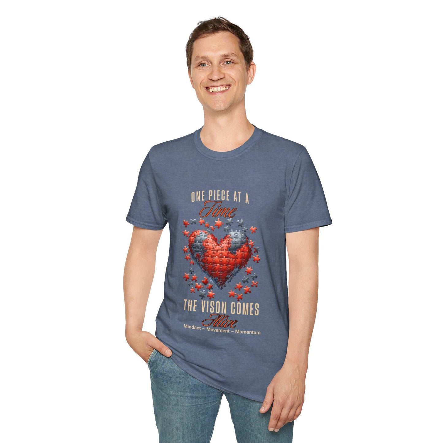 "One Piece at a Time" – Motivational Vision & Persistence T-Shirt