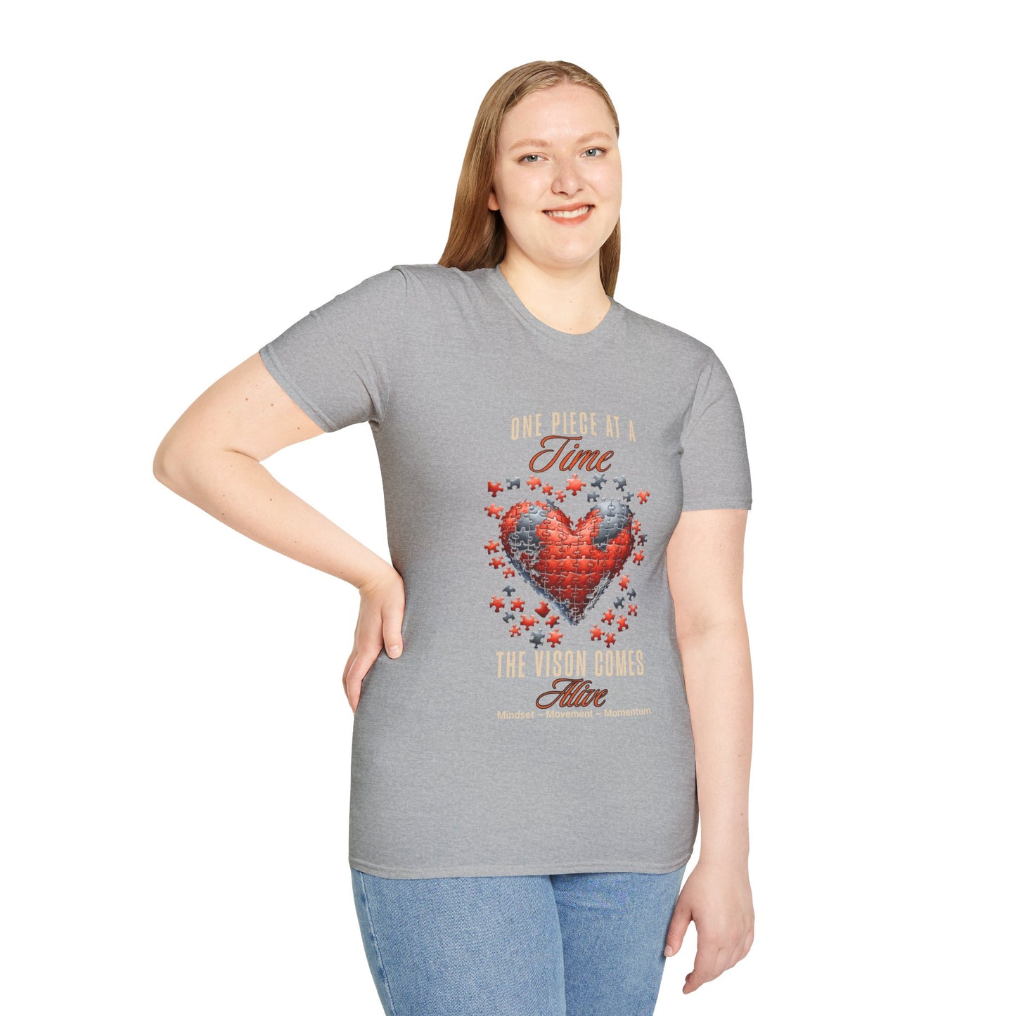 "One Piece at a Time" – Motivational Vision & Persistence T-Shirt