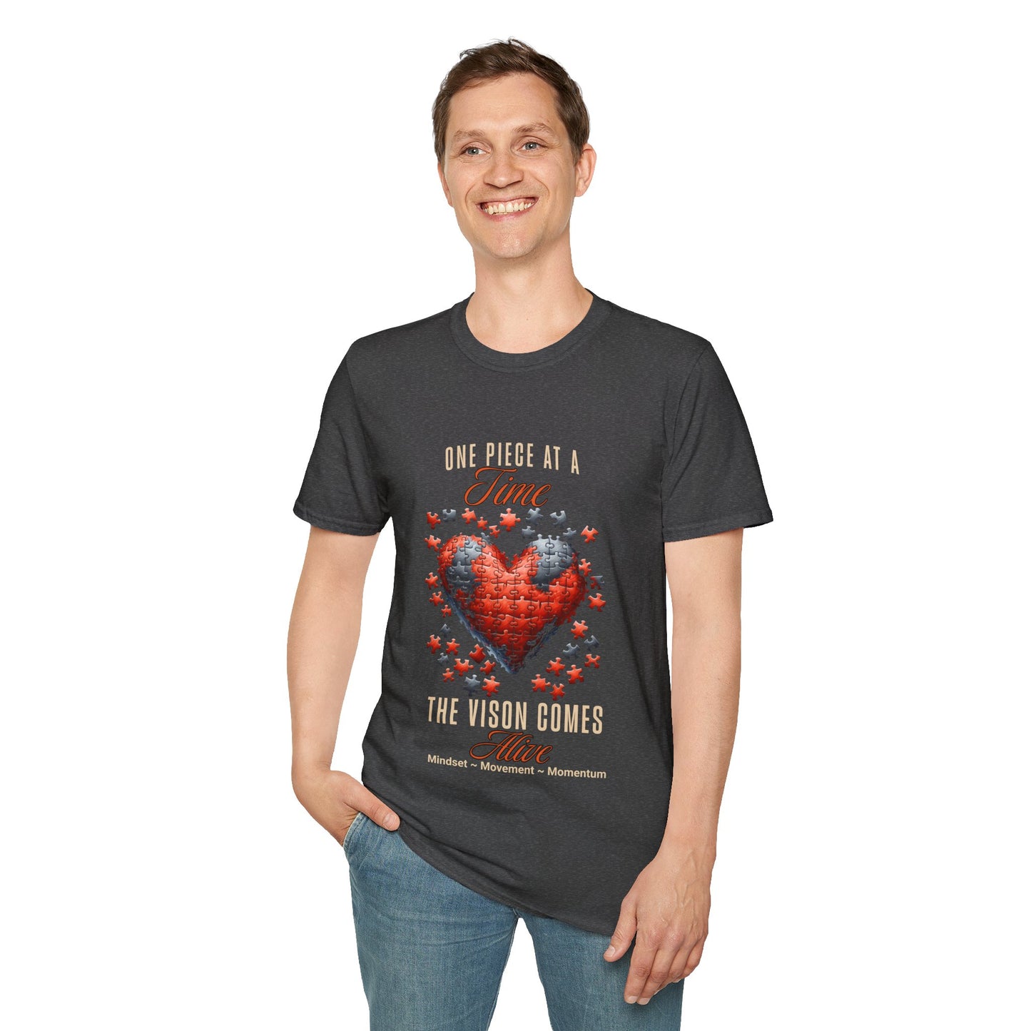 "One Piece at a Time" – Motivational Vision & Persistence T-Shirt