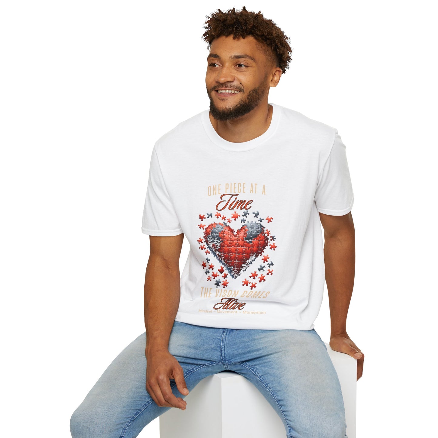 "One Piece at a Time" – Motivational Vision & Persistence T-Shirt