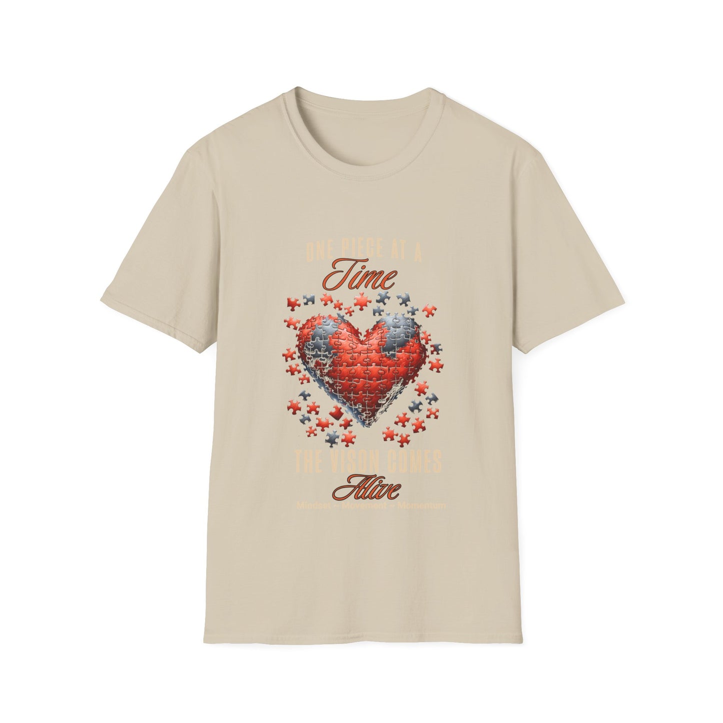 "One Piece at a Time" – Motivational Vision & Persistence T-Shirt
