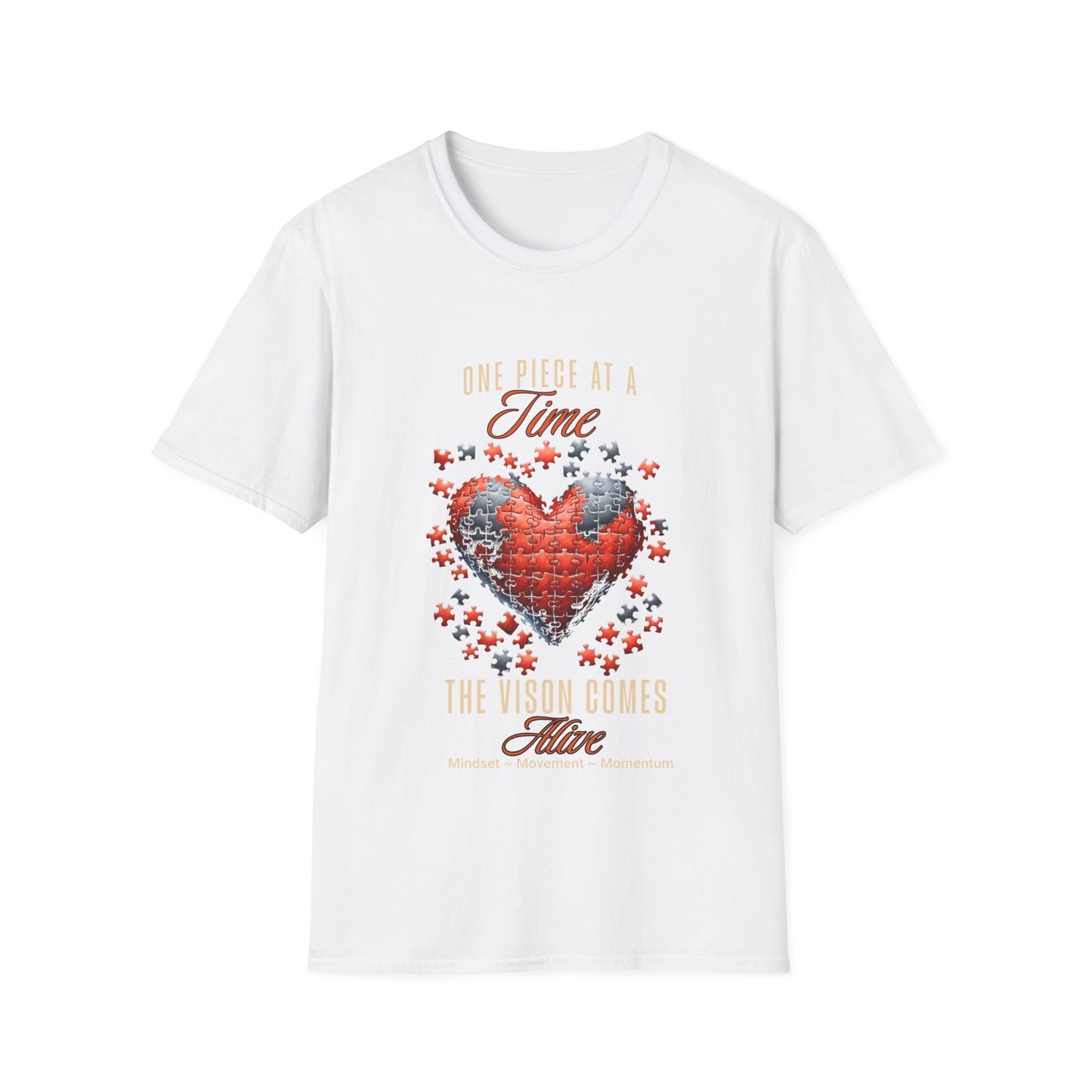 "One Piece at a Time" – Motivational Vision & Persistence T-Shirt