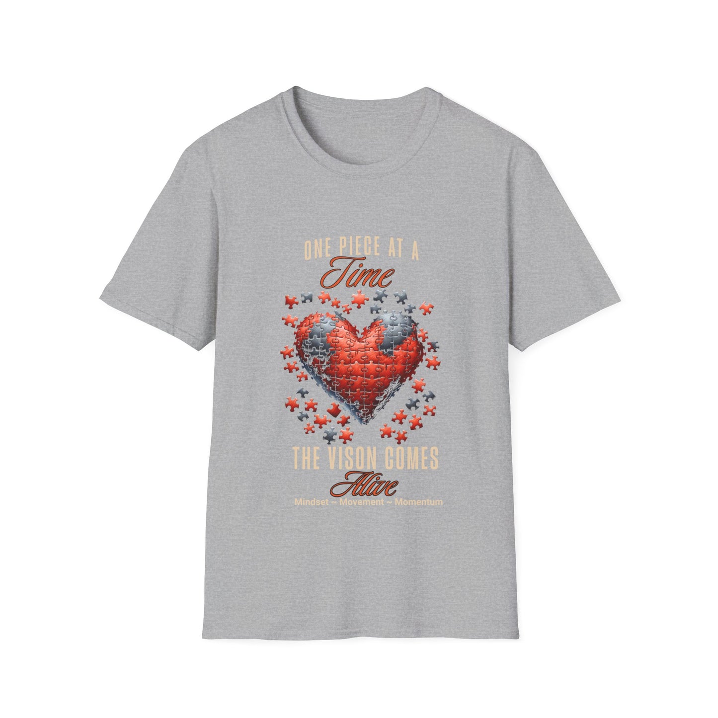 "One Piece at a Time" – Motivational Vision & Persistence T-Shirt