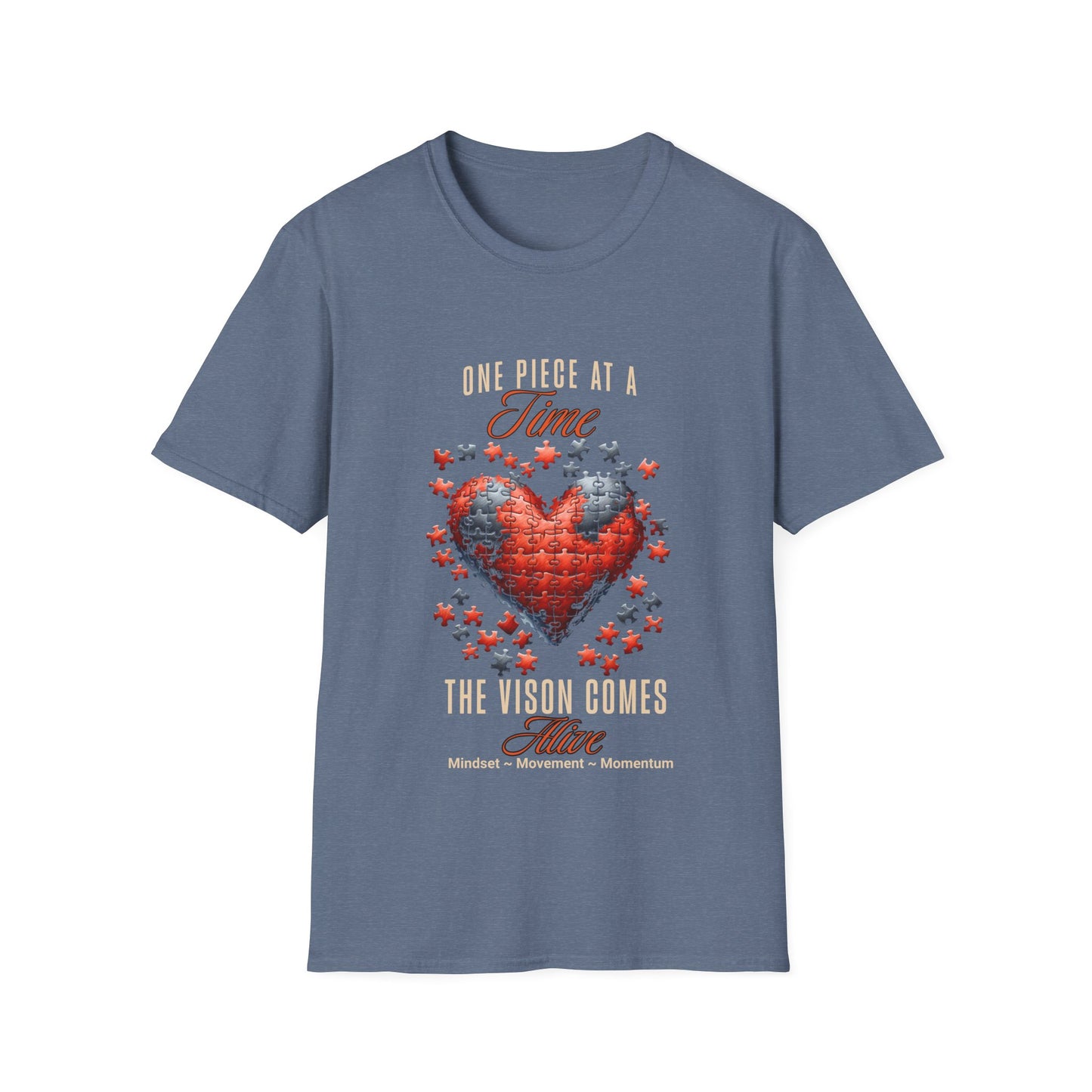 "One Piece at a Time" – Motivational Vision & Persistence T-Shirt