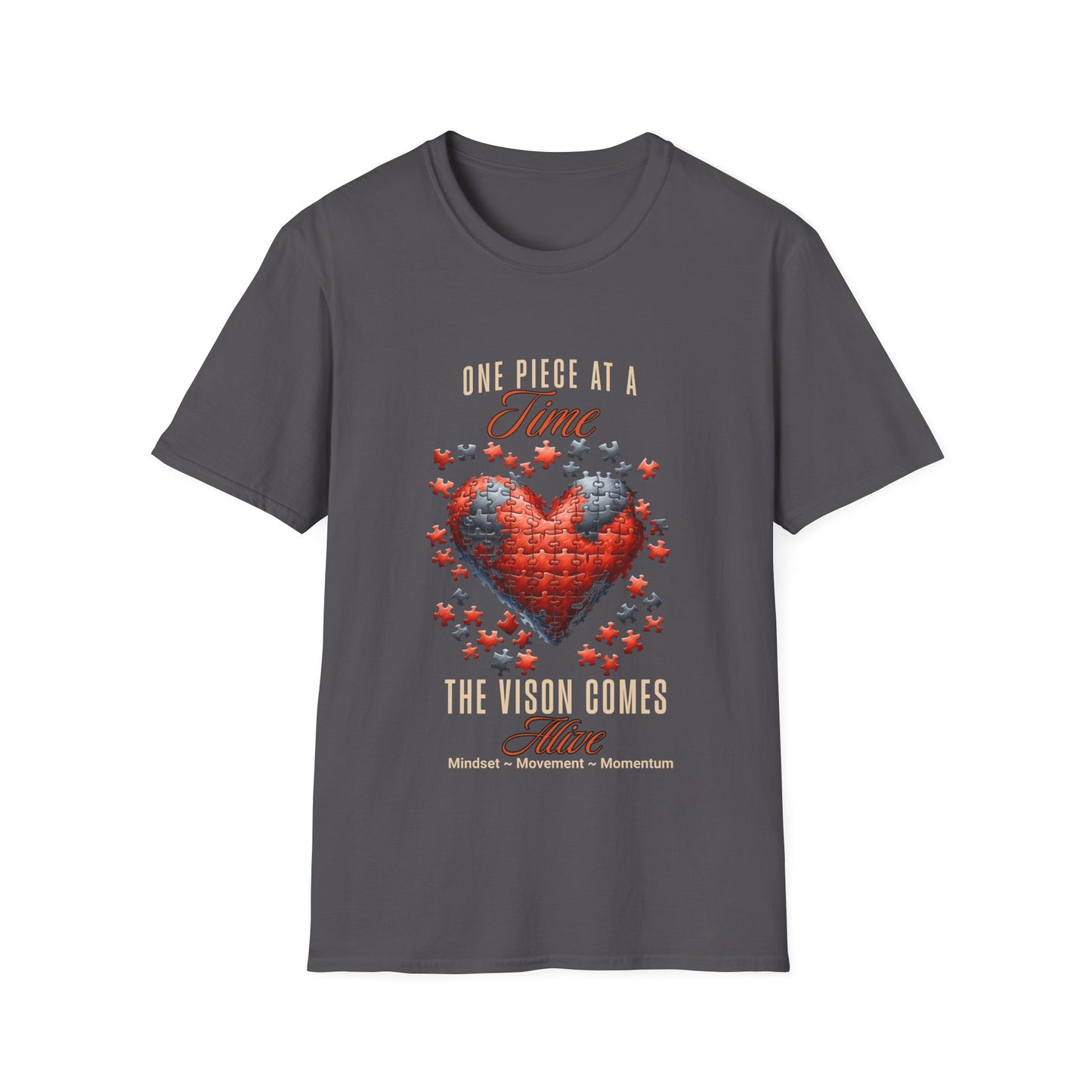 "One Piece at a Time" – Motivational Vision & Persistence T-Shirt
