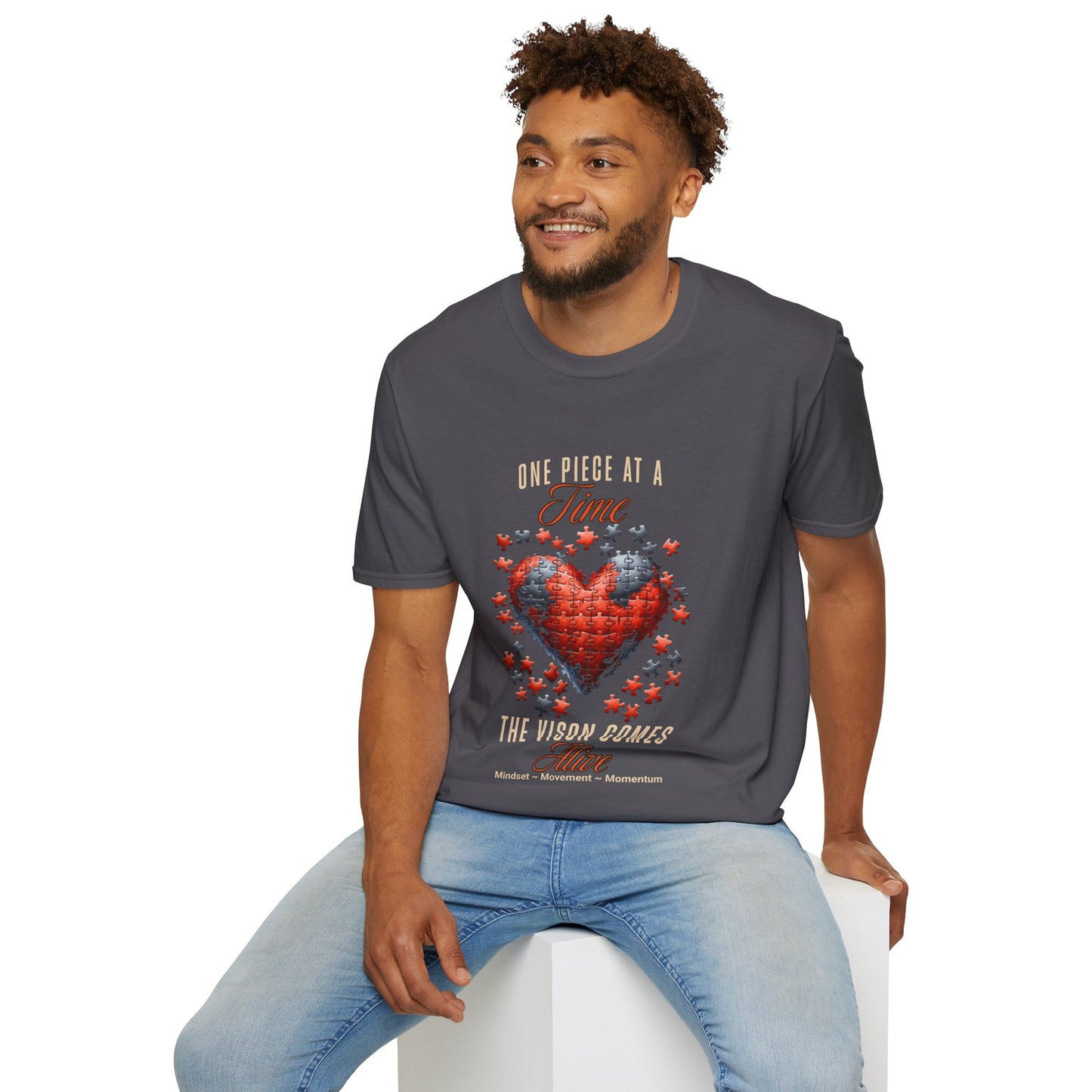 "One Piece at a Time" – Motivational Vision & Persistence T-Shirt