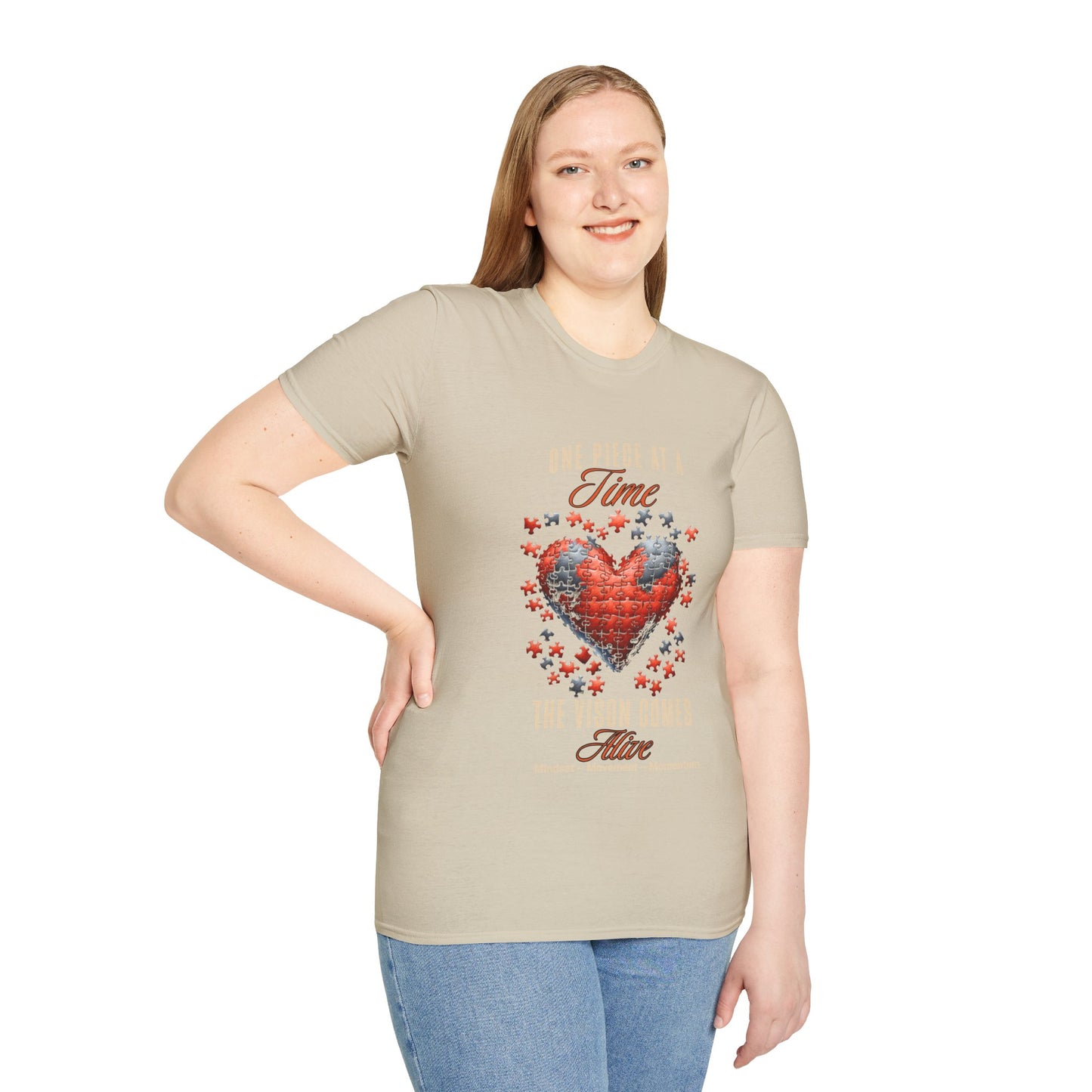 "One Piece at a Time" – Motivational Vision & Persistence T-Shirt
