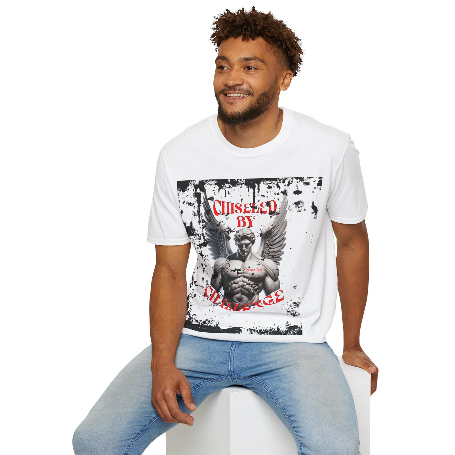 "Chiseled by Challenge" – Strength & Resilience Motivational T-Shirt