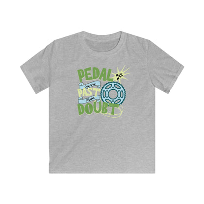 Kids Motivational T-Shirt – Pedal Past Doubt