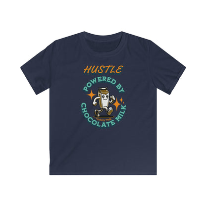 Hustle Powered by Chocolate Milk" – Kids' Motivation T-Shirt