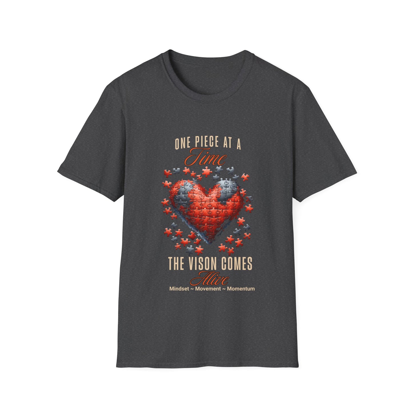 "One Piece at a Time" – Motivational Vision & Persistence T-Shirt