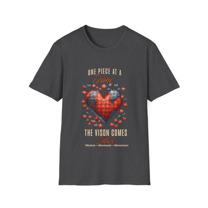 "One Piece at a Time" – Motivational Vision & Persistence T-Shirt