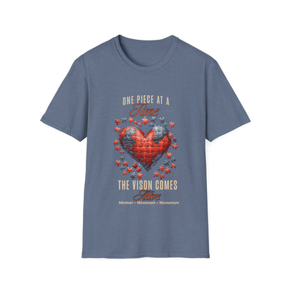"One Piece at a Time" – Motivational Vision & Persistence T-Shirt